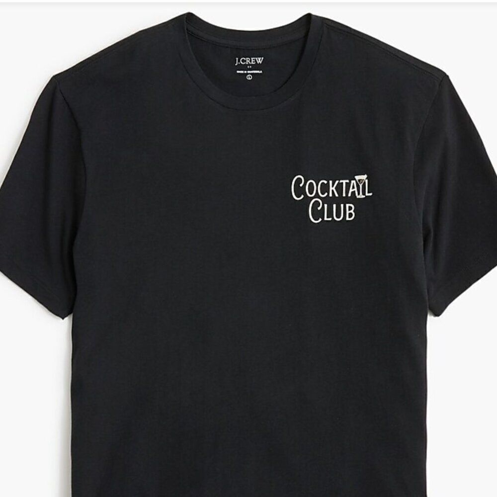 J. Crew Factory CF260 "Cocktail club" graphic tee Black NWT size xl